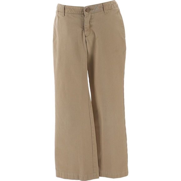 NWT LANDS' END WOMEN'S BOOTCUT BLENDED CHINO PANTS KHAKI 8 - Picture 1 of 15